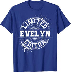 EVELYN Limited Edition Funny Personalized Name Gift T-Shirt - T-Shirt | Royal