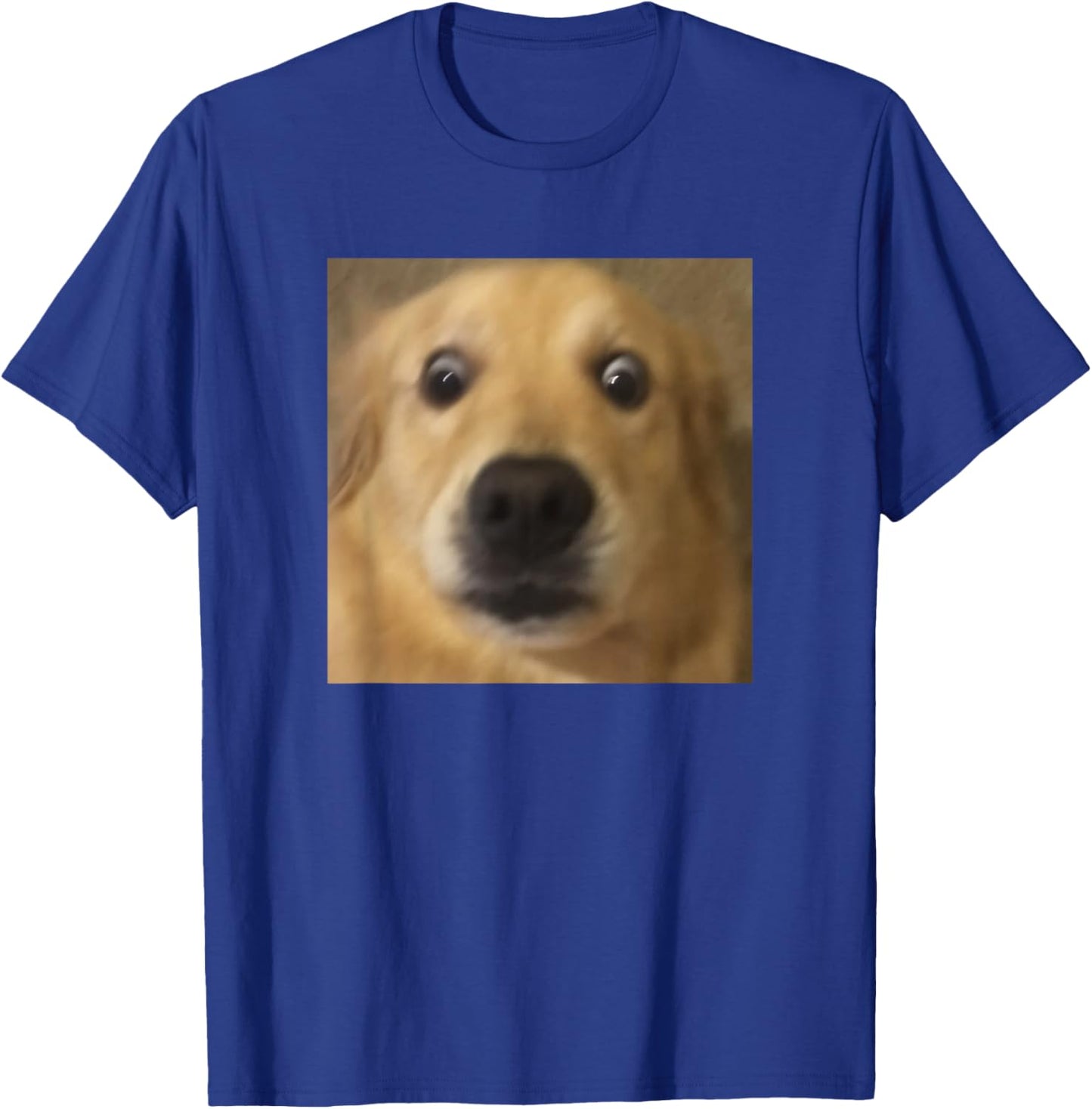 Funny Surprised Golden Retriever Face Blur Meme T-Shirt - T-Shirt | Royal
