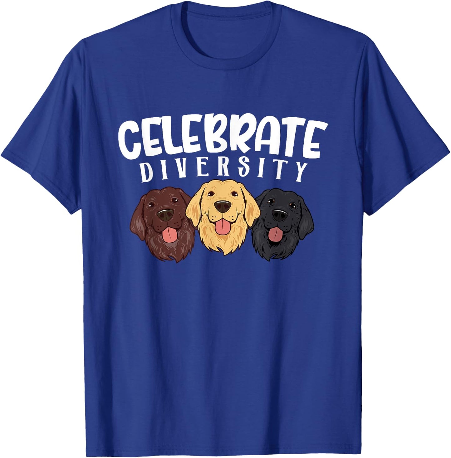 Celebrate Diversity Dog Funny Labrador Retriever Lover Gifts Women Kids T-Shirt - T-Shirt | Royal