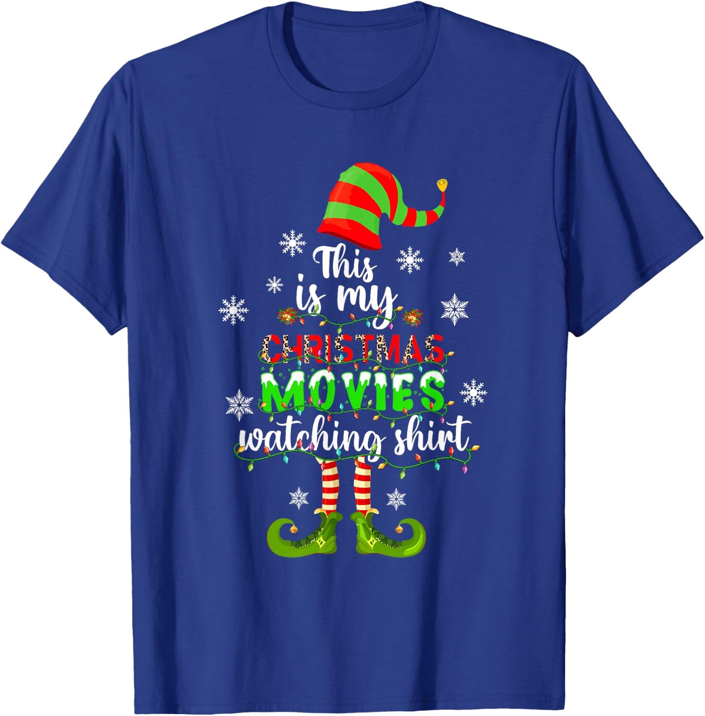 This Is My Christmas Movies Watching Shirt Xmas Elf Ornament T-Shirt - T-Shirt | Royal