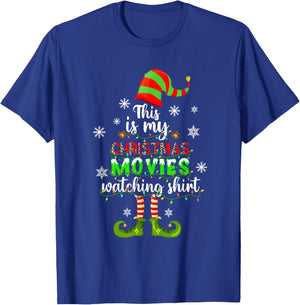 This Is My Christmas Movies Watching Shirt Xmas Elf Ornament T-Shirt - T-Shirt | Royal