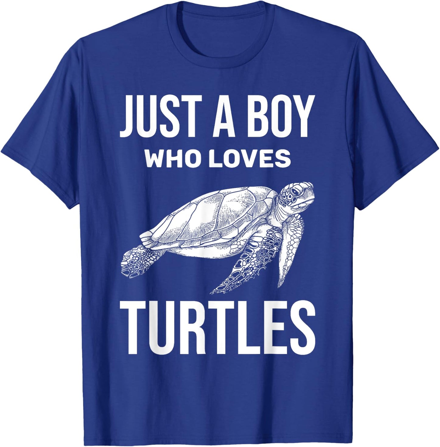 Just A Boy Who Loves Turtles Zoo Keeper Boys Gift Sea Turtle T-Shirt - T-Shirt | Royal