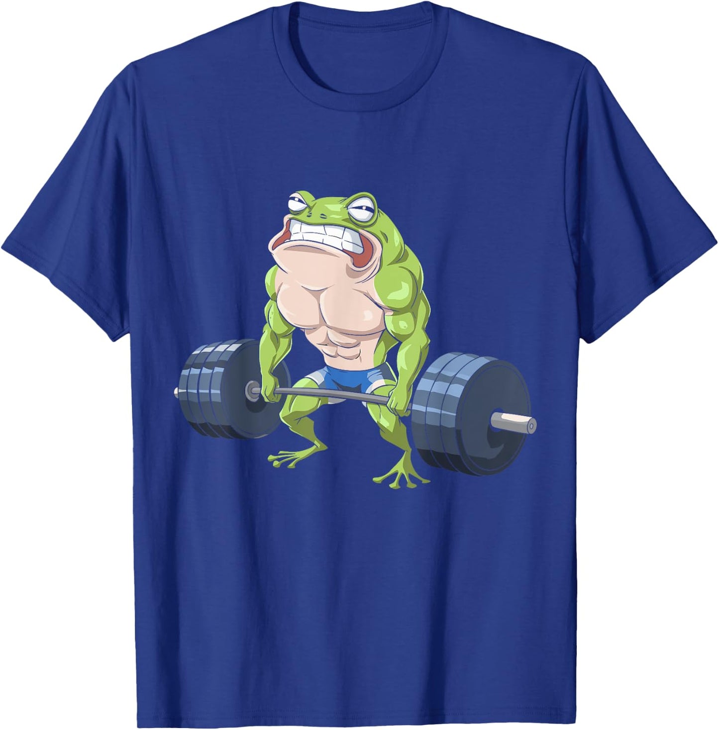 Funny Frog Weightlifting Deadlift Fitness Gym Barbell Humor T-Shirt - T-Shirt | Royal