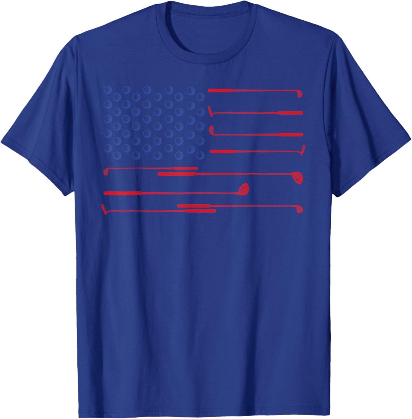 American Flag Golf Club Patriotic 4th of July Memorial Day T-Shirt - T-Shirt | Royal