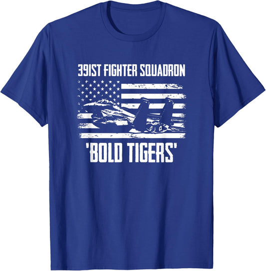 391st Fighter Squadron Bold Tigers T-Shirt - T-Shirt | Royal