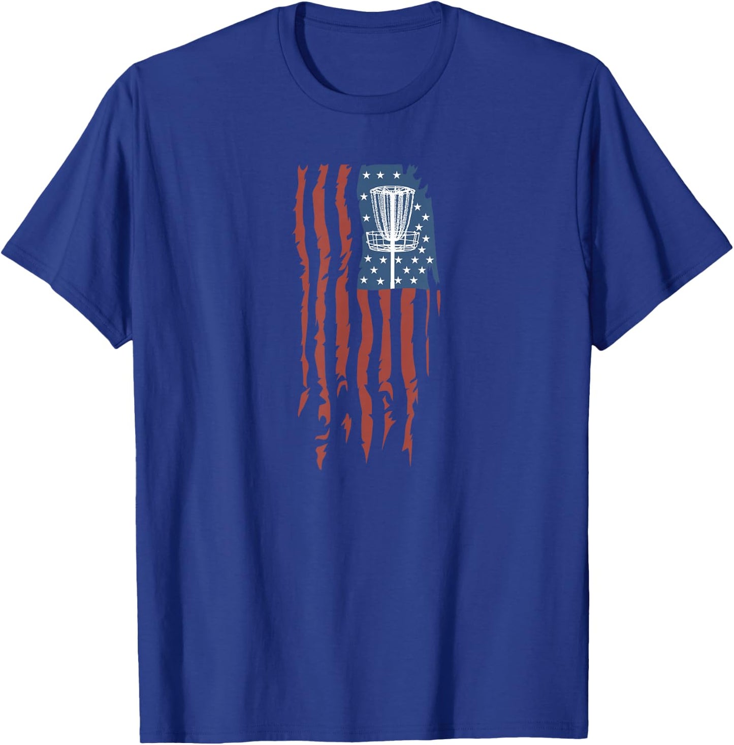 Disc Golf American Flag Retro Frisbee Sports Gift T-Shirt - T-Shirt | Royal