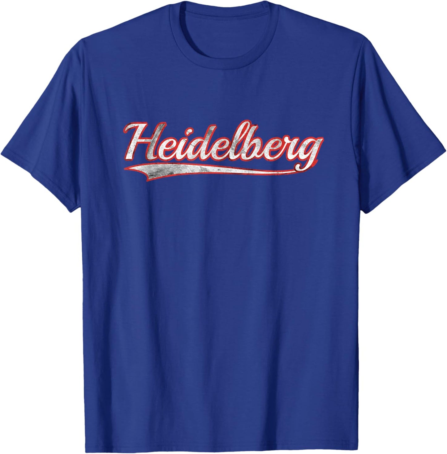Heidelberg Vintage Varsity Distressed Throwback Style T-Shirt - T-Shirt | Royal