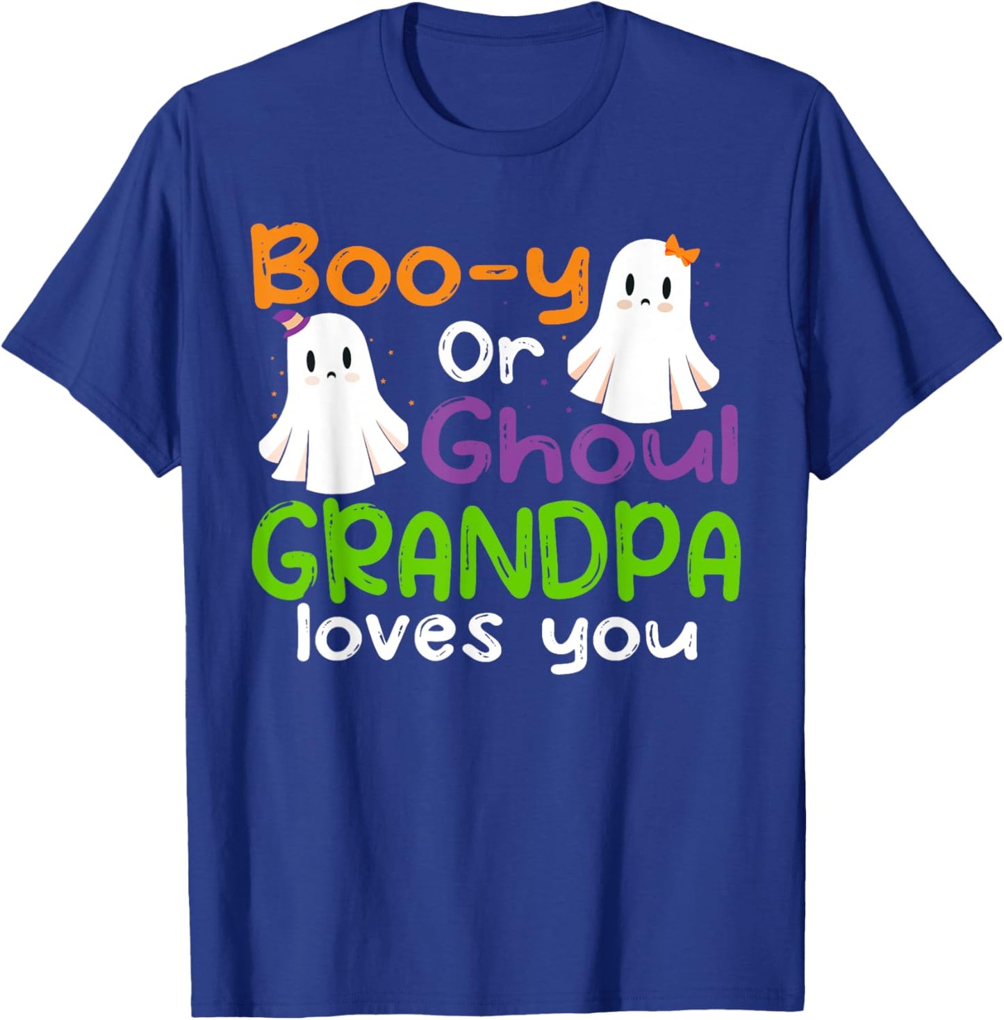 Halloween Booy Or Ghoul Grandpa Gender Reveal baby shower T-Shirt - T-Shirt | Royal