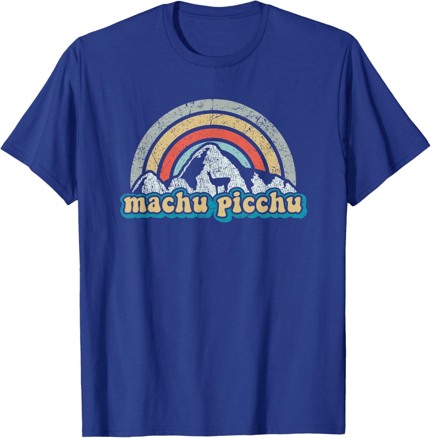 Machu Picchu Retro Llama | Cuzco Peru | Vintage Inca Trail T-Shirt - T-Shirt | Royal