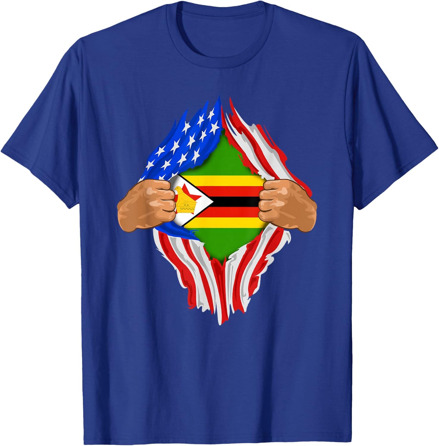 Zimbabwean Blood Inside Me | Zimbabwe Flag Gift T-Shirt - T-Shirt | Royal