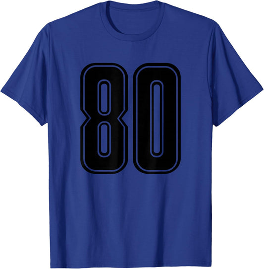 Number #80 Black Sport Number 80 T-Shirt - T-Shirt | Royal