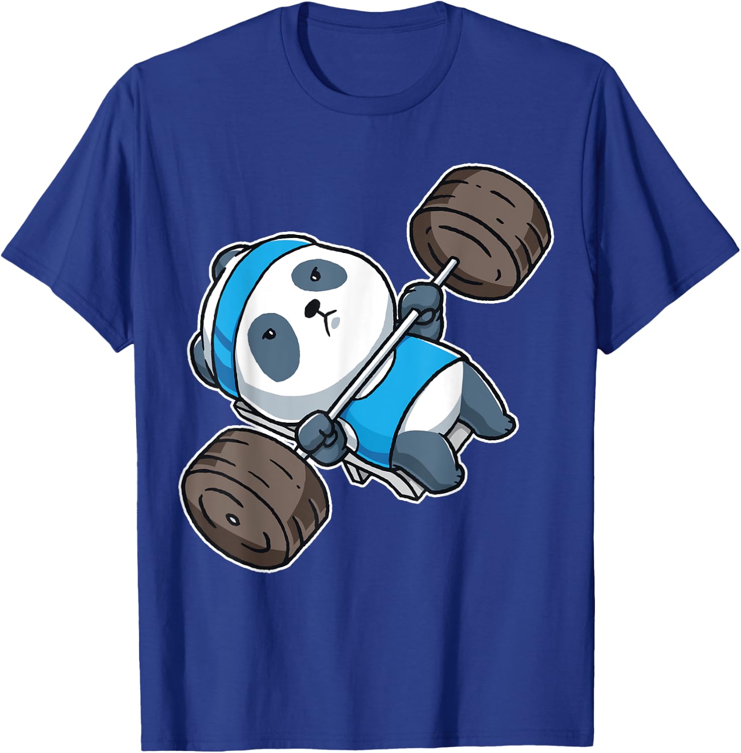 Panda Bear Gym Workout Training Bench Press Weight Lifting T-Shirt - T-Shirt | Royal