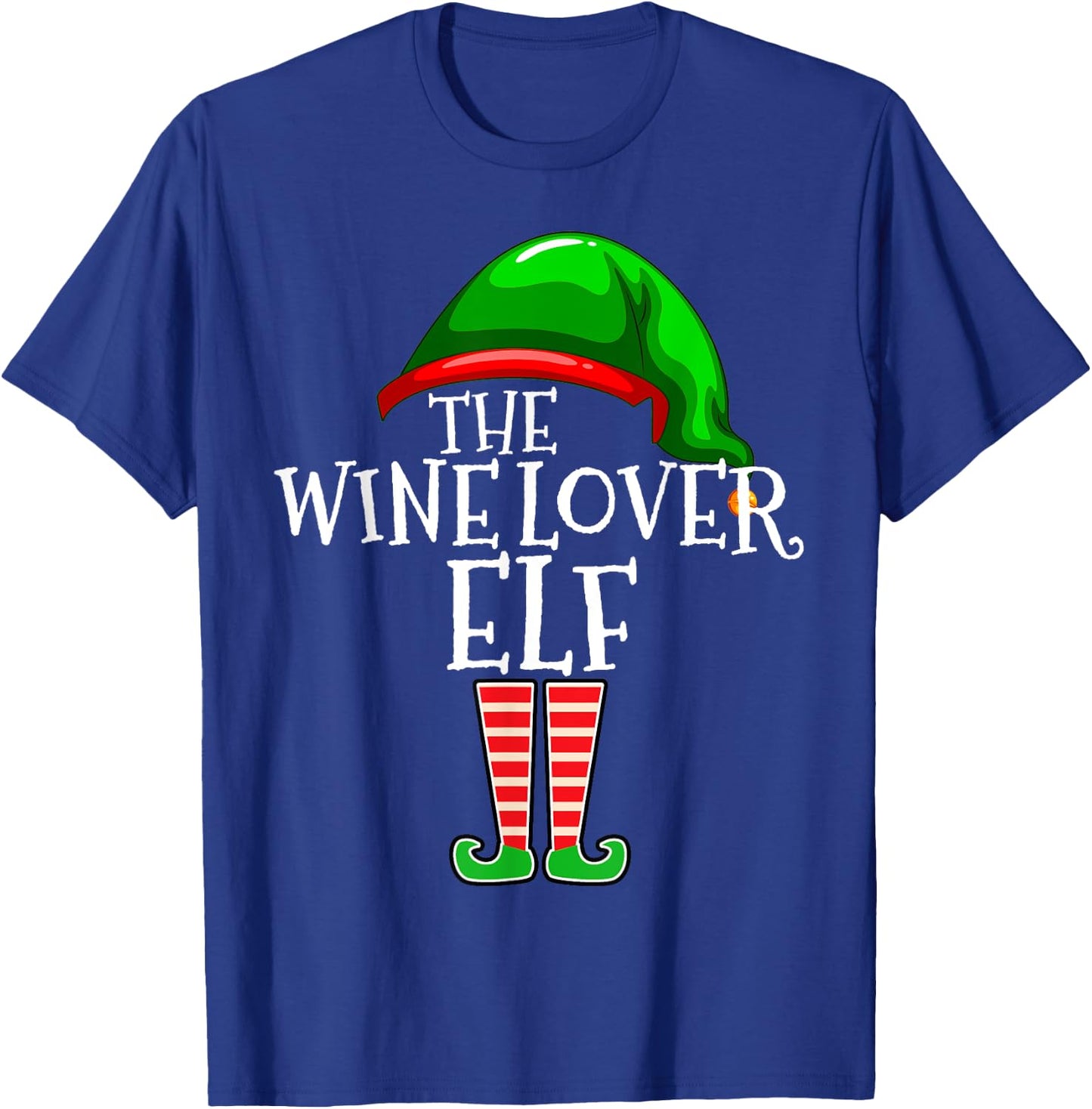 Wine Lover Elf Group Matching Family Christmas Gift Drinking T-Shirt - T-Shirt | Royal