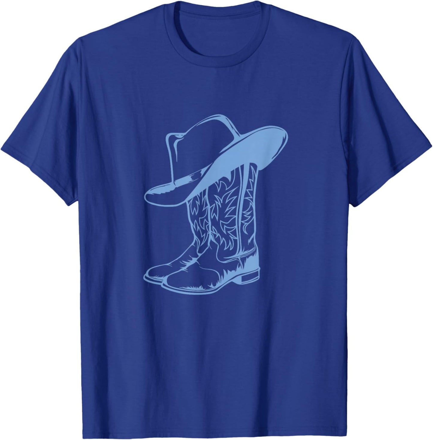 Coastal Cowgirl Western Blue Cowboy Boots T-Shirt - T-Shirt | Royal