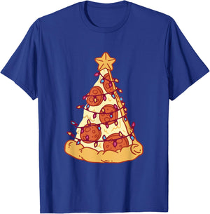Pizza Christmas Tree Pepperoni Pizza Slice Food Xmas Party T-Shirt - T-Shirt | Royal