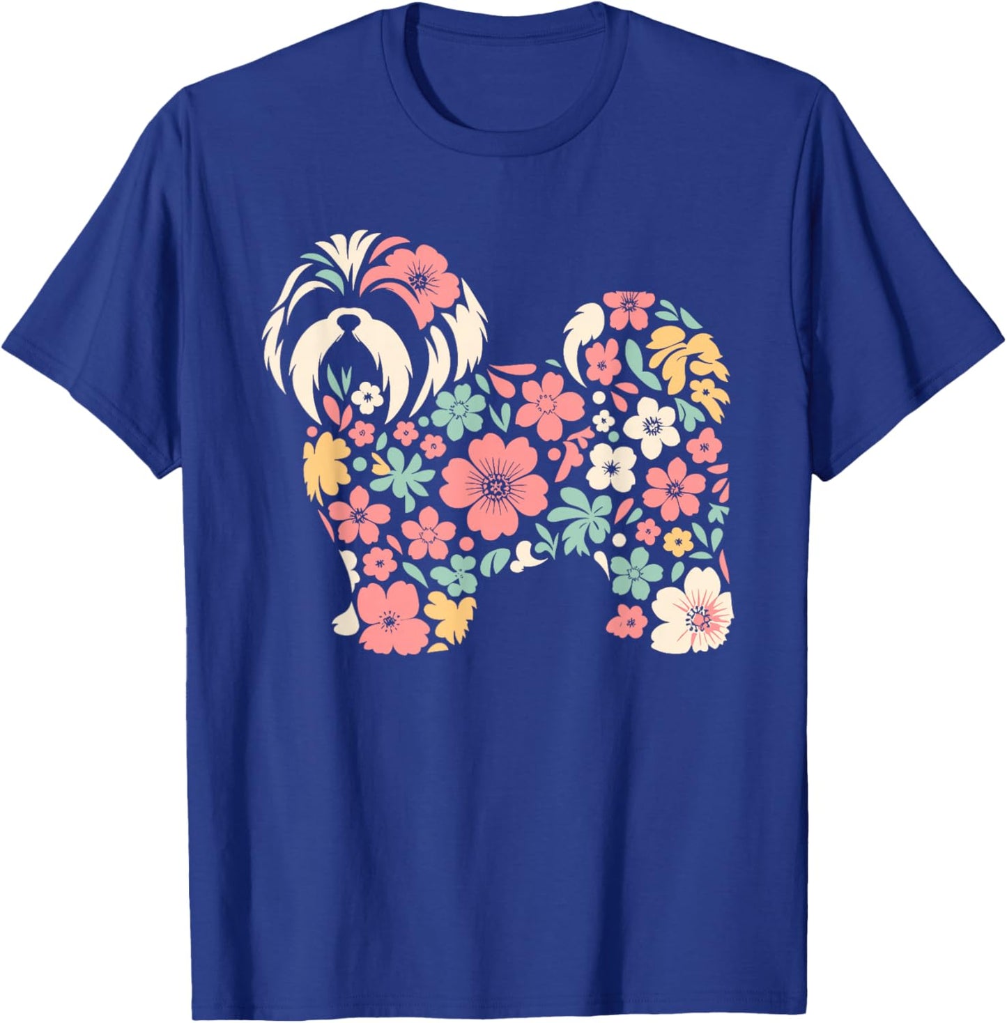 Cute Floral Flower Shih Tzu Mom Grandma Mothers Day T-Shirt - T-Shirt | Royal