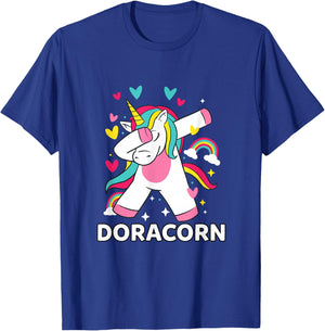 Doracorn Personalized Name Dabbing Unicorn Dora T-Shirt - T-Shirt | Royal
