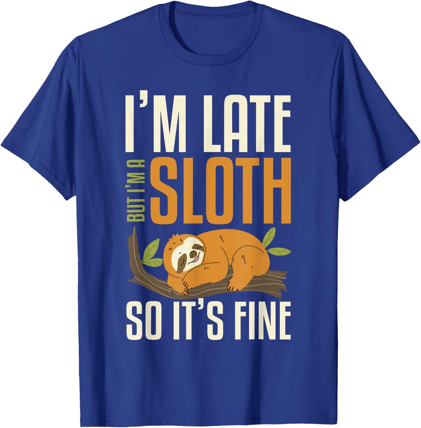 Funny Sloth Sleeping Cute Lazy Sloth Women Kids T-Shirt - T-Shirt | Royal