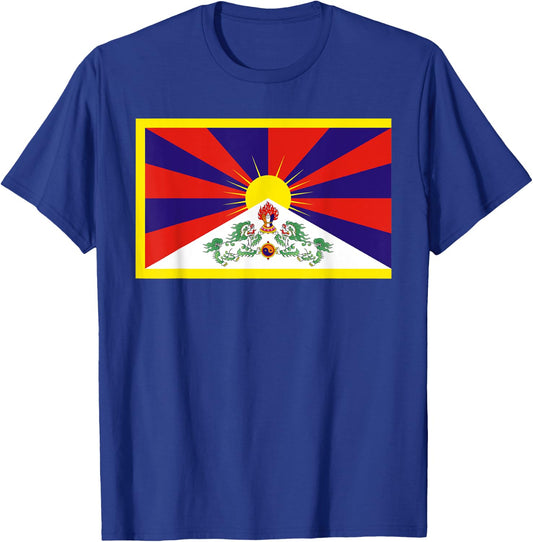 Tibet Flag Tibetan Free Tibet Himalaya Buddhism T-Shirt - T-Shirt | Royal
