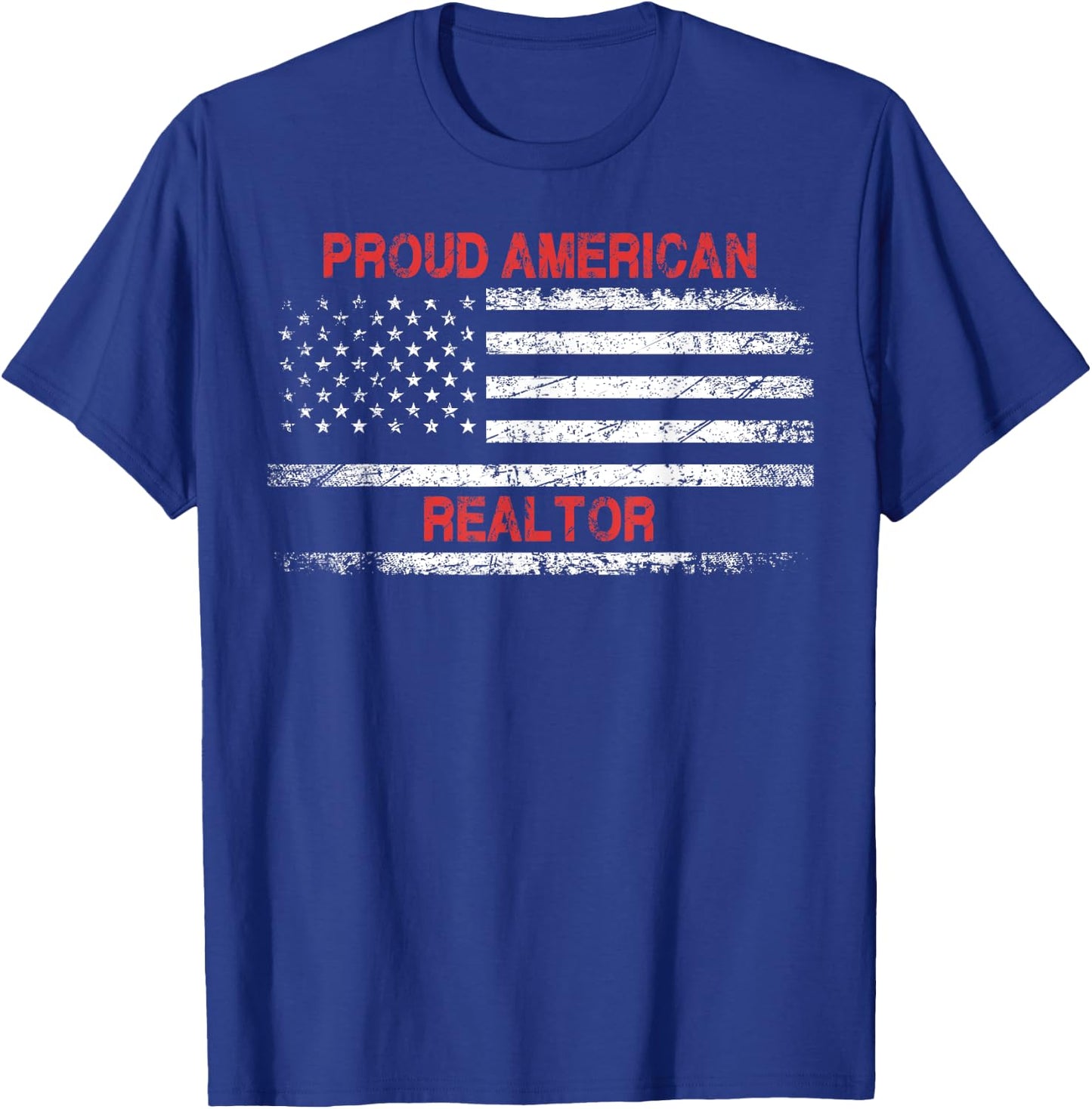 Proud American Patriotic USA Flag Gift Realtor Men T-Shirt - T-Shirt | Royal