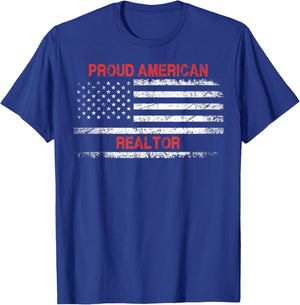 Proud American Patriotic USA Flag Gift Realtor Men T-Shirt - T-Shirt | Royal