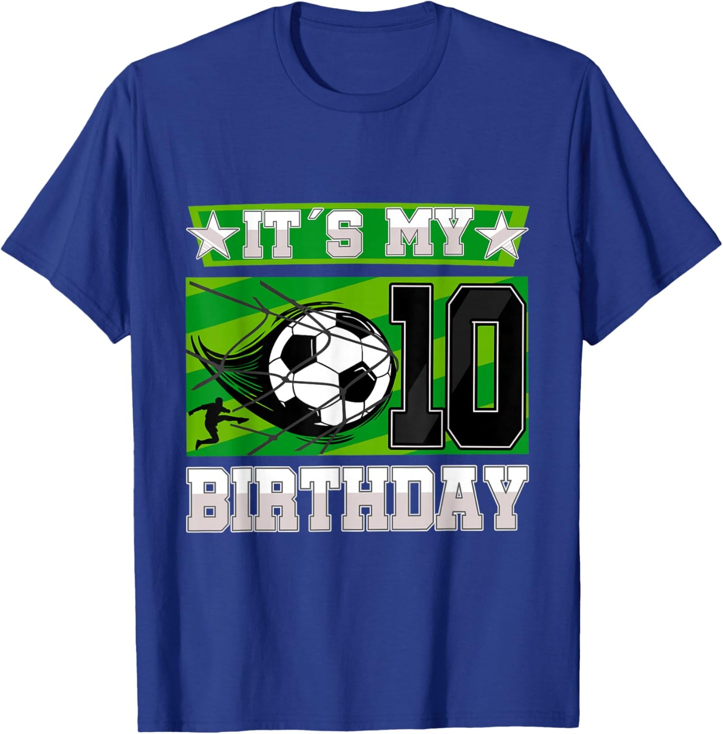 Soccer Birthday Party - 10th Birthday Boy 10 Years Old T-Shirt - T-Shirt | Royal