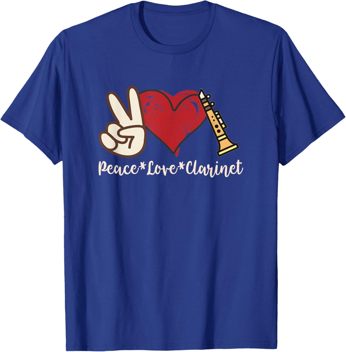 Peace Love Clarinet T-Shirt - T-Shirt | Royal