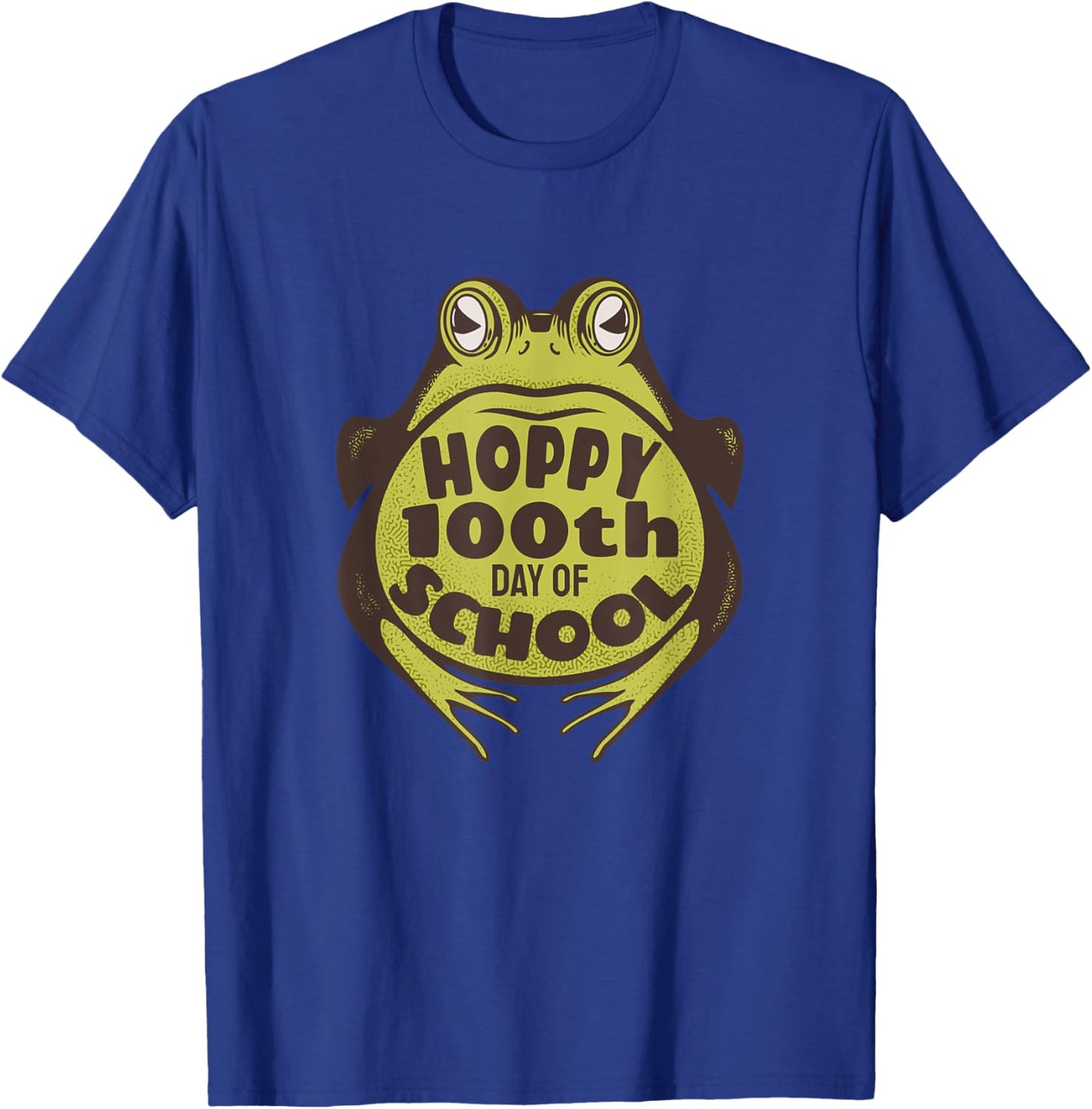 100th Day of School Frog Shirt - 100 Days of School T-Shirt - T-Shirt | Royal