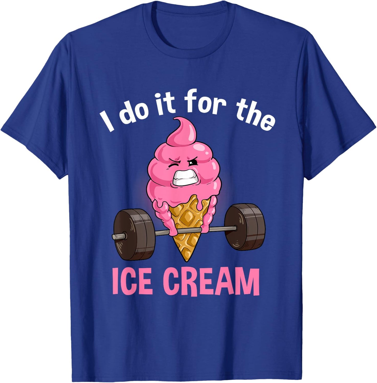 Funny Ice Cream Workout Fitness Muscle Gym Icecream T-Shirt - T-Shirt | Royal