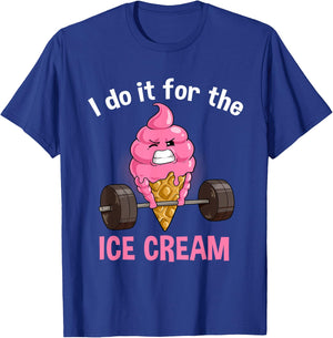 Funny Ice Cream Workout Fitness Muscle Gym Icecream T-Shirt - T-Shirt | Royal