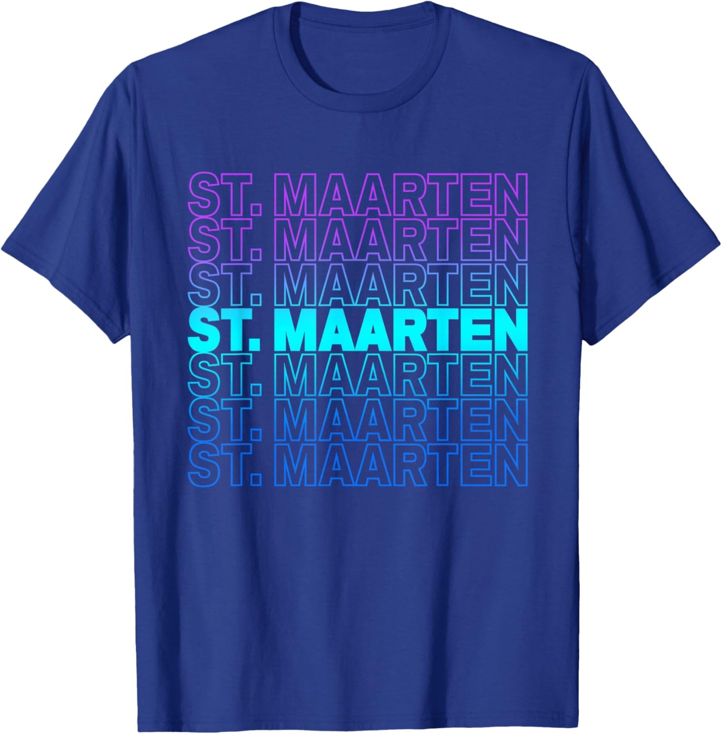 St Maarten Colorful Throwback Letter Girls Souvenir T-Shirt - T-Shirt | Royal