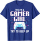Cool Gamer Girl Girls Kids Gaming Video Game Nerd T-Shirt - T-Shirt | Royal