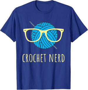 Crochet Nerd Funny Grandma Mom Crocheting Yarn Lover Gift T-Shirt - T-Shirt | Royal