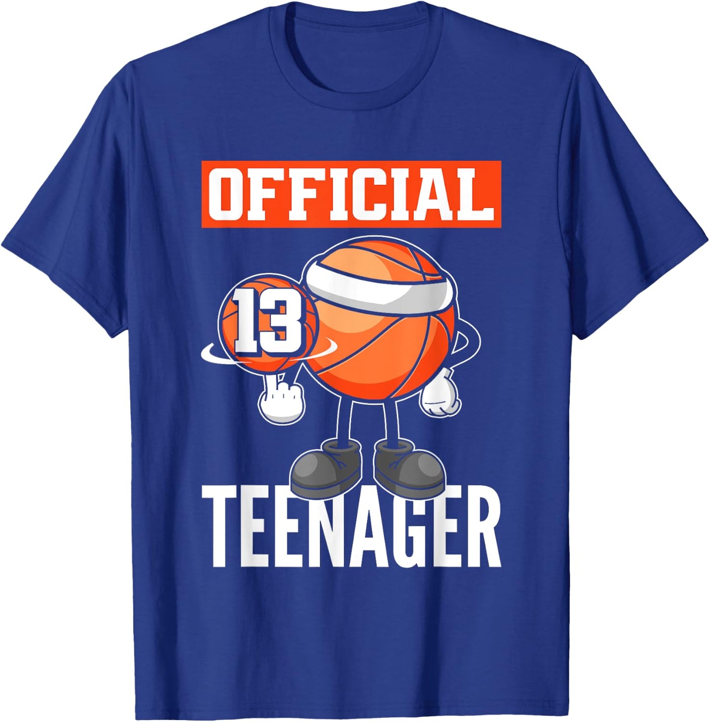 13th Birthday Basketball Player Official 13 Teenager T-Shirt - T-Shirt | Royal