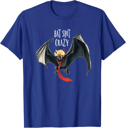 Funny Anti-Trump Halloween Bat Crazy T-Shirt - T-Shirt | Royal