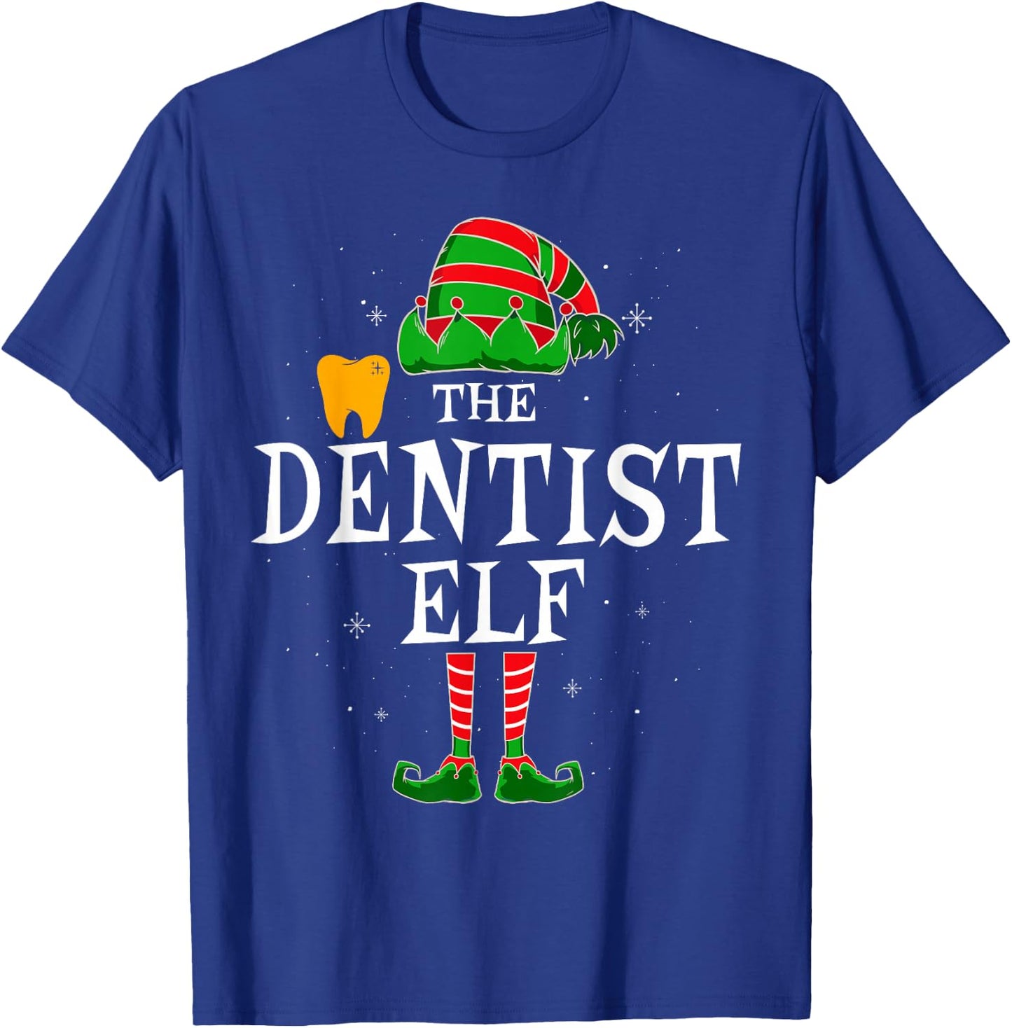 The Dentist Elf Group Matching Family Christmas Funny Tooth T-Shirt - T-Shirt | Royal