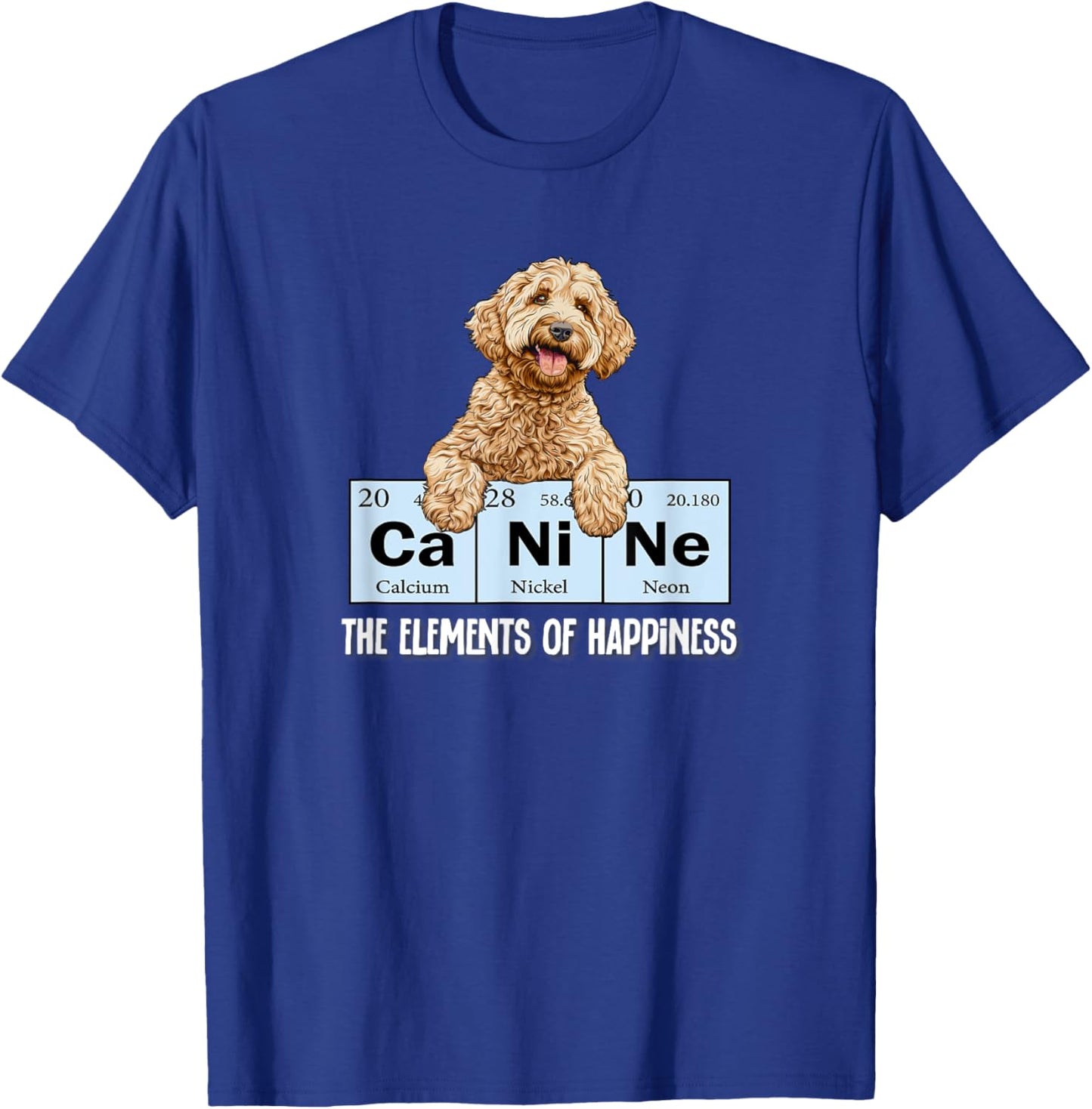 Funny Canine Elements of Happiness Goldendoodle Doodle Lover T-Shirt - T-Shirt | Royal
