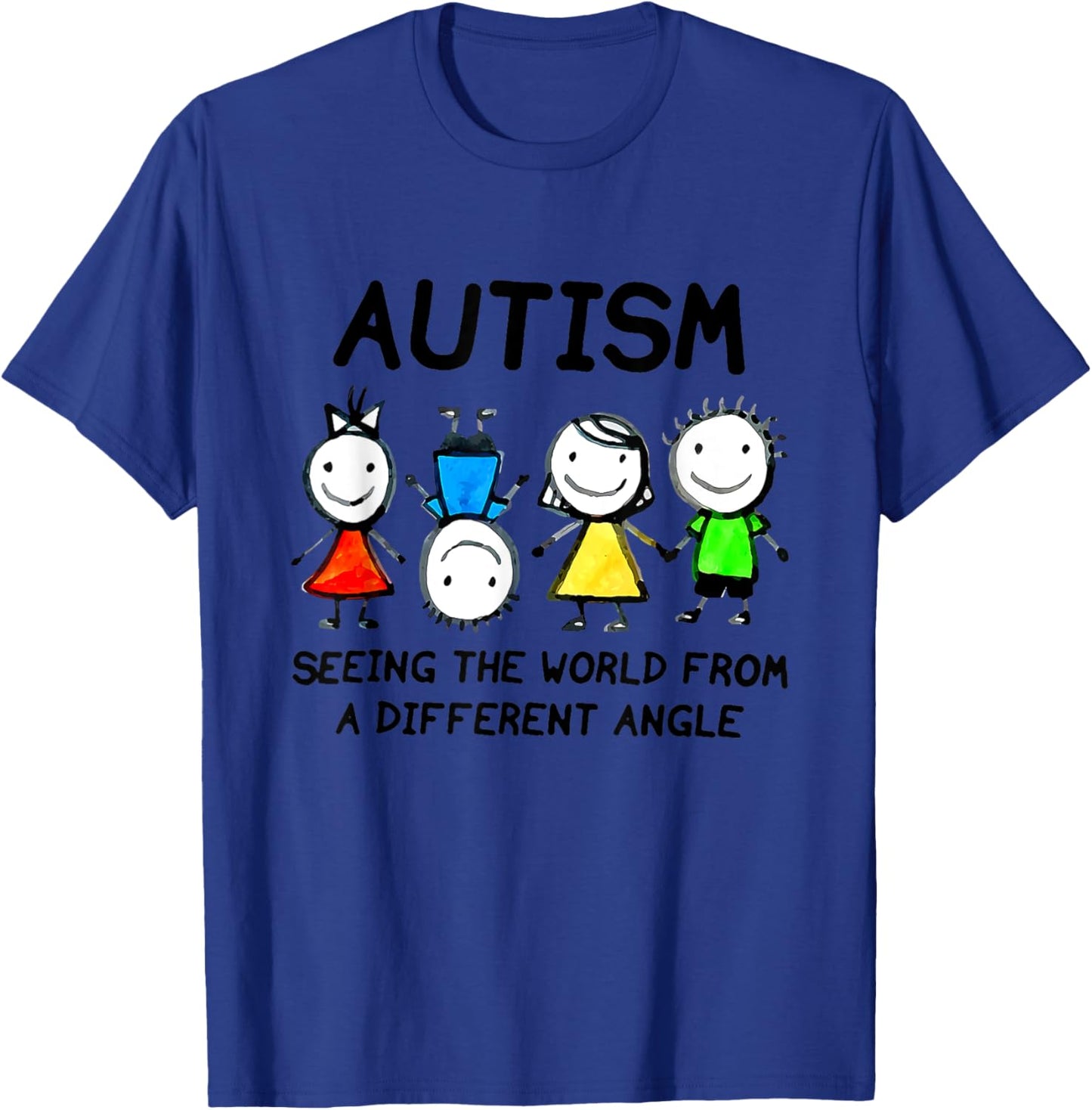 Autism Seeing The World From A Different Angle Autism T-Shirt - T-Shirt | Royal