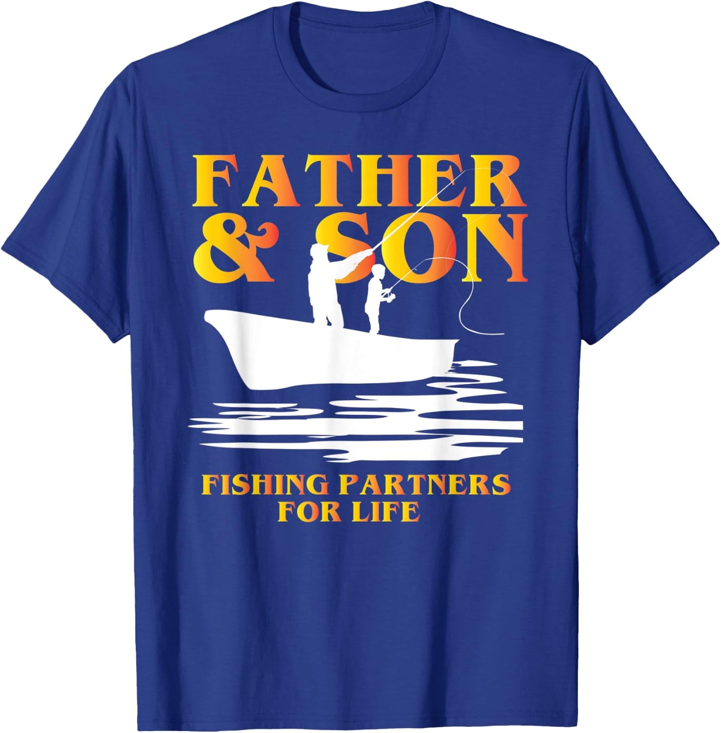 Father and Son Matching Shirts Fishing Partners for Life T-Shirt - T-Shirt | Royal
