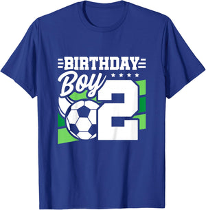 Kids Soccer Birthday Party - 2 Year Old Boy - 2nd Birthday T-Shirt - T-Shirt | Royal