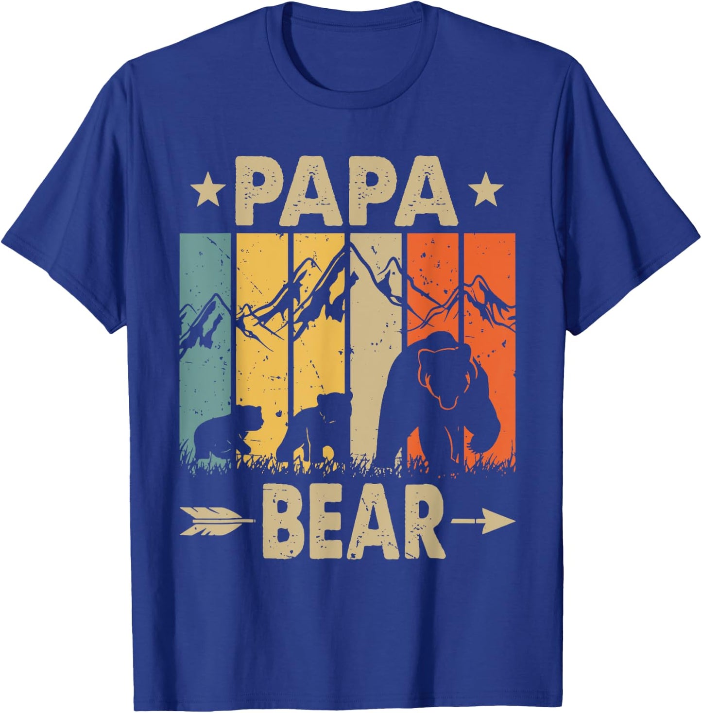 Papa Bear, Father of 2, Dad of two kids, Papa Bear and Cubs T-Shirt - T-Shirt | Royal