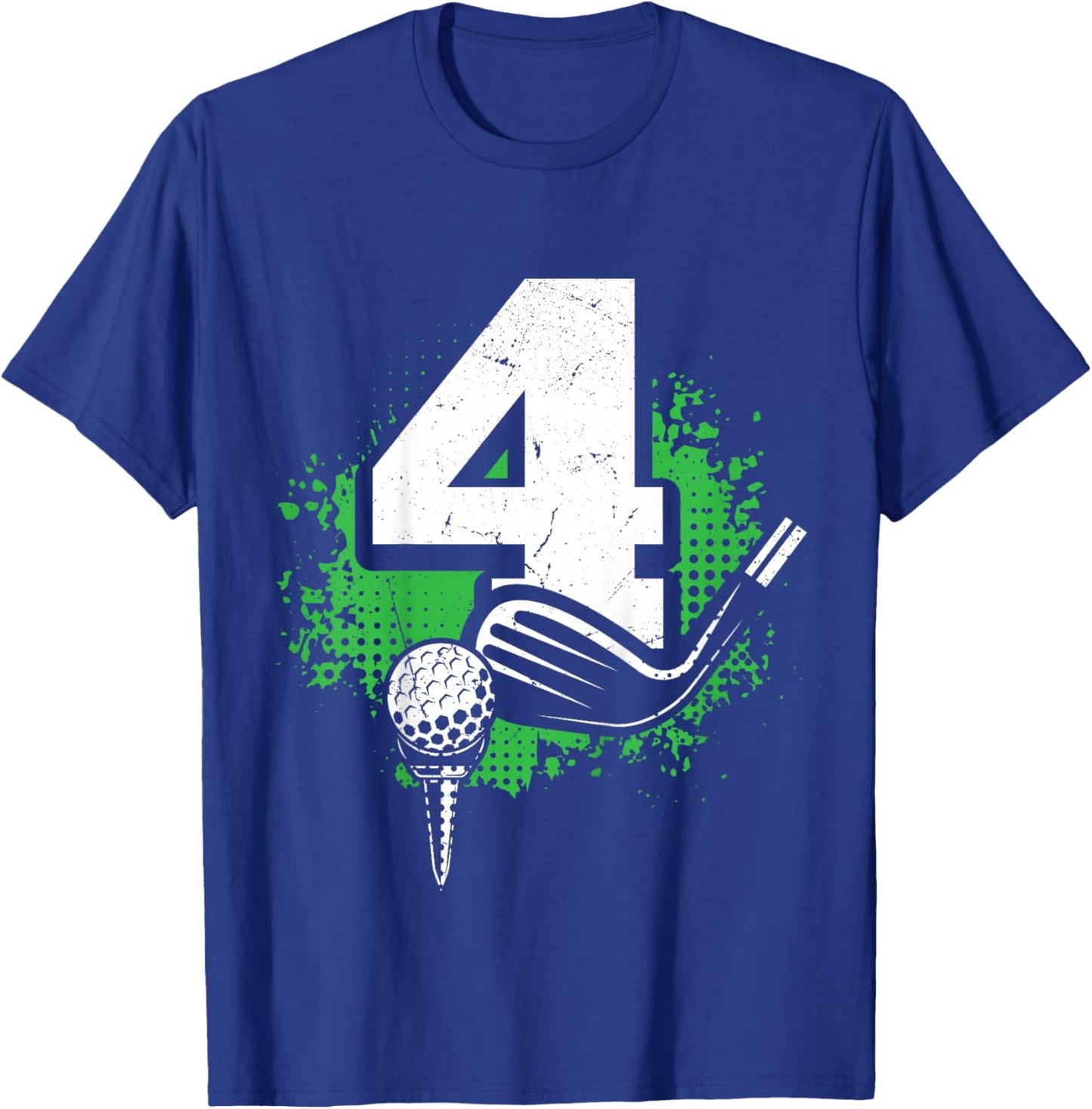 Kids 4th Birthday Boy Golf Player Golf 4 Years Old T-Shirt - T-Shirt | Royal