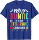 Proud Auntie of a Class of 2026 8th Grade Graduate T-Shirt - T-Shirt | Royal