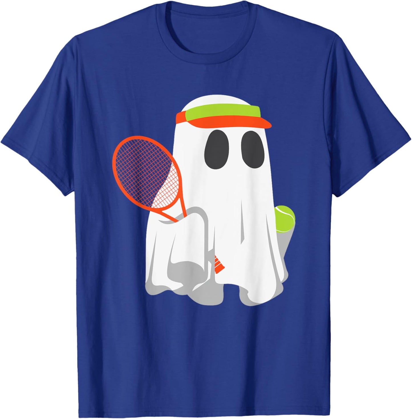 Funny Halloween Tennis Player Ghost Men Women Kids Matching T-Shirt - T-Shirt | Royal