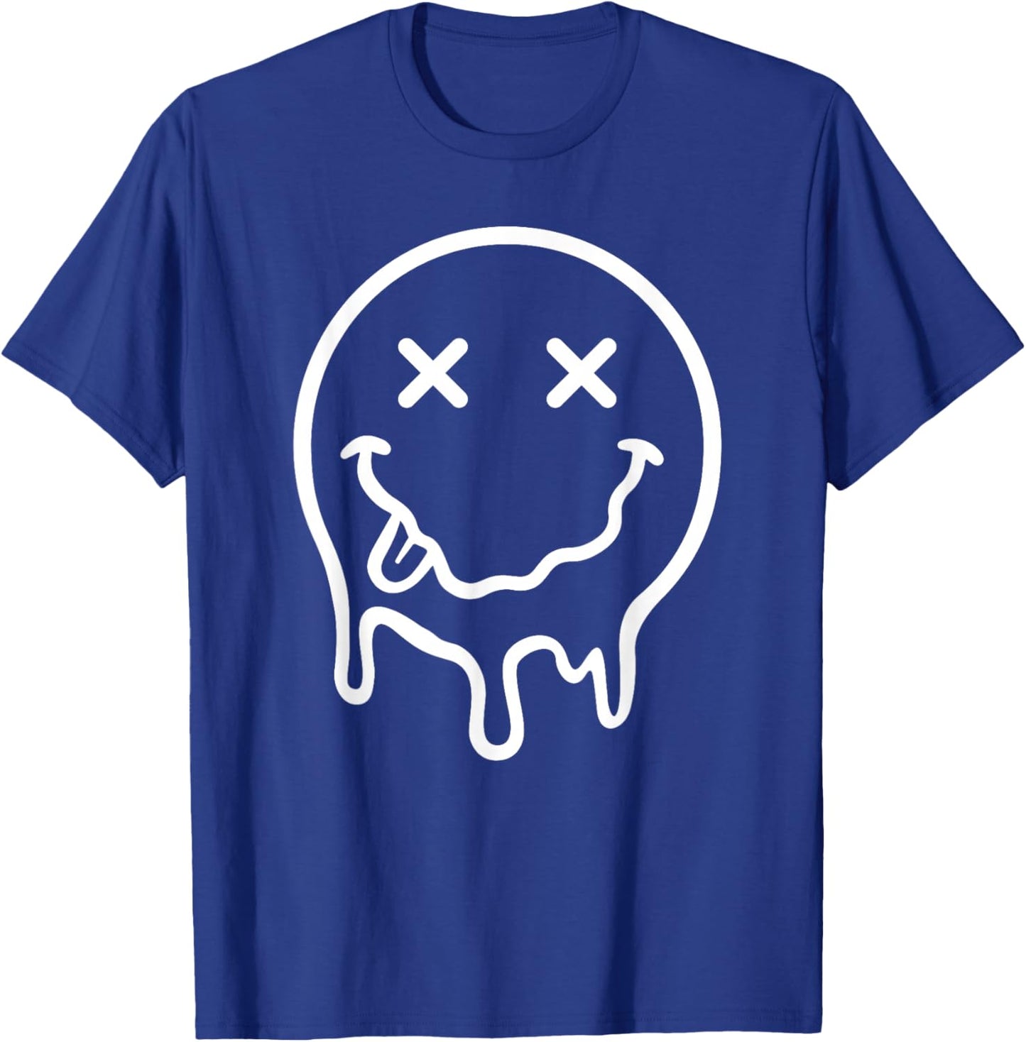 Melting Smile Face Funny Smiling Melted Dripping Face Cute T-Shirt - T-Shirt | Royal