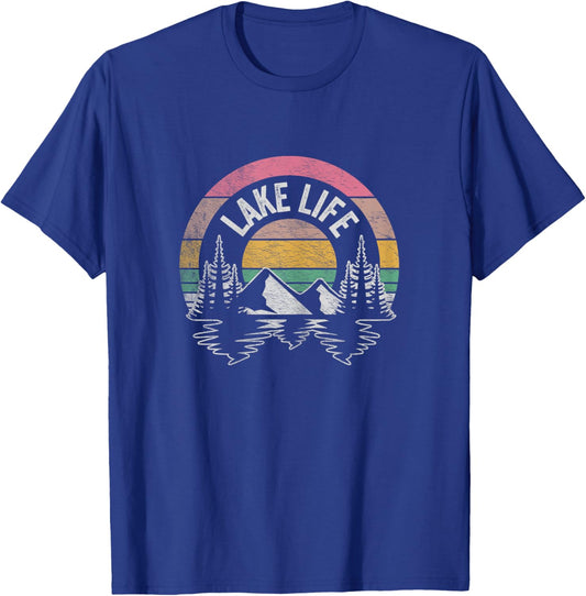 Vintage Lake life Shirt Wildlife Vacation Camper Love Lake T-Shirt - T-Shirt | Royal