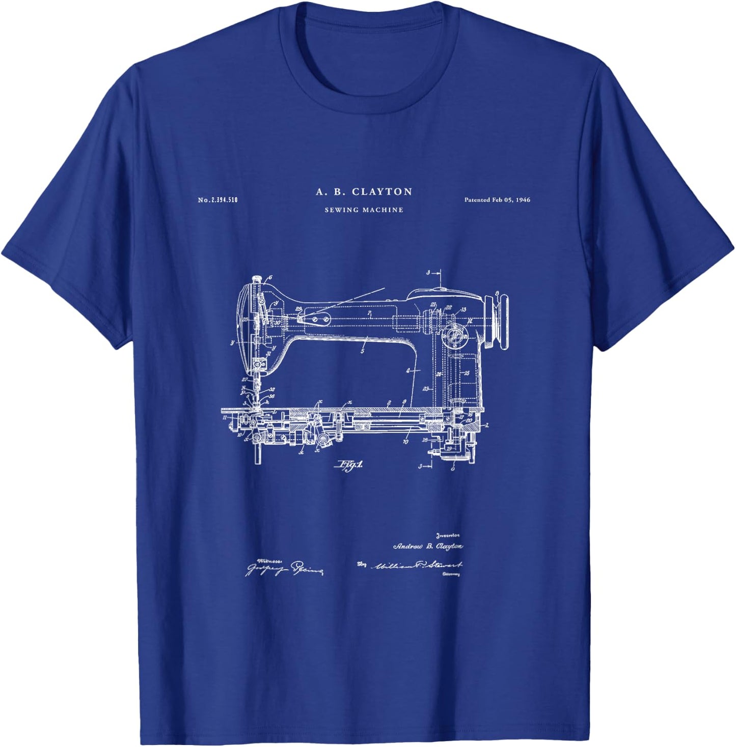 Sewing Machine Patent - sewing T-Shirt - T-Shirt | Royal