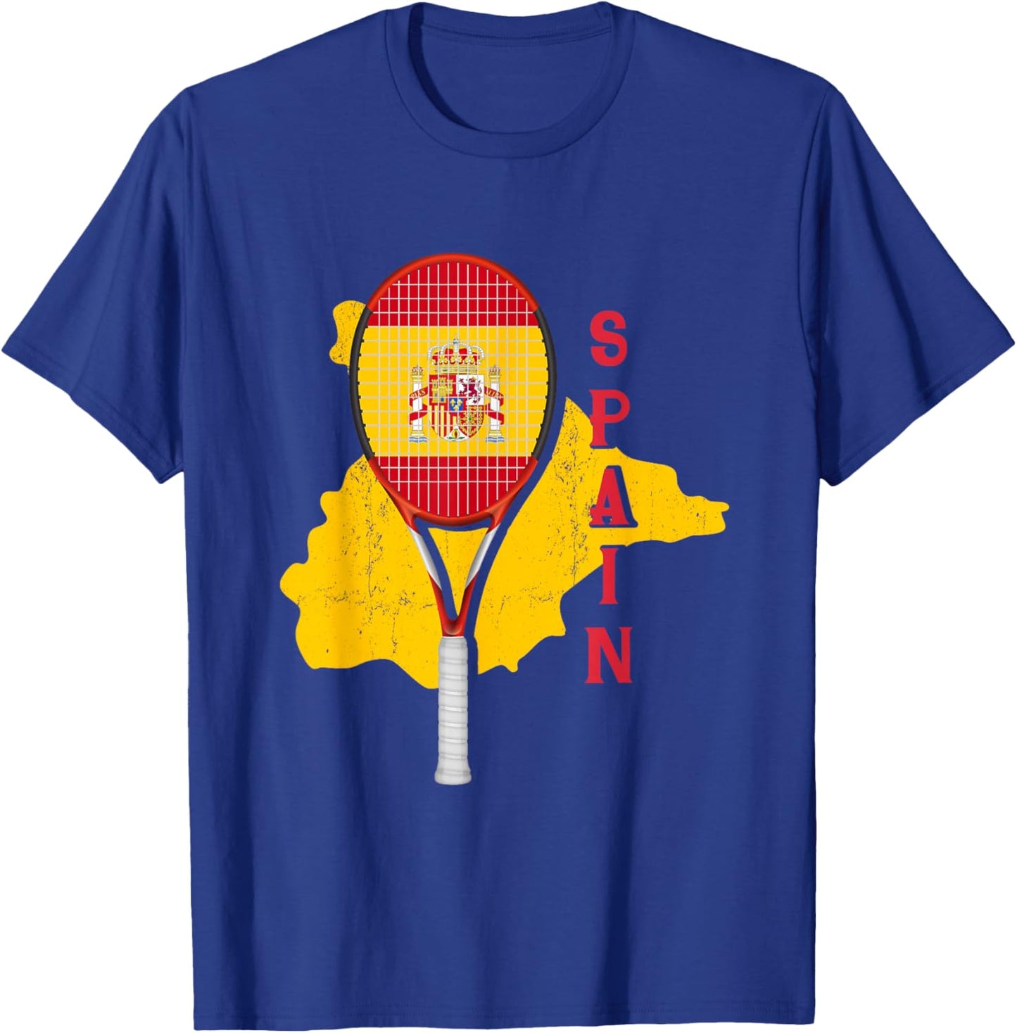 Spain Flag Tennis | Court Racket Ball | Tennis Player T-Shirt - T-Shirt | Royal