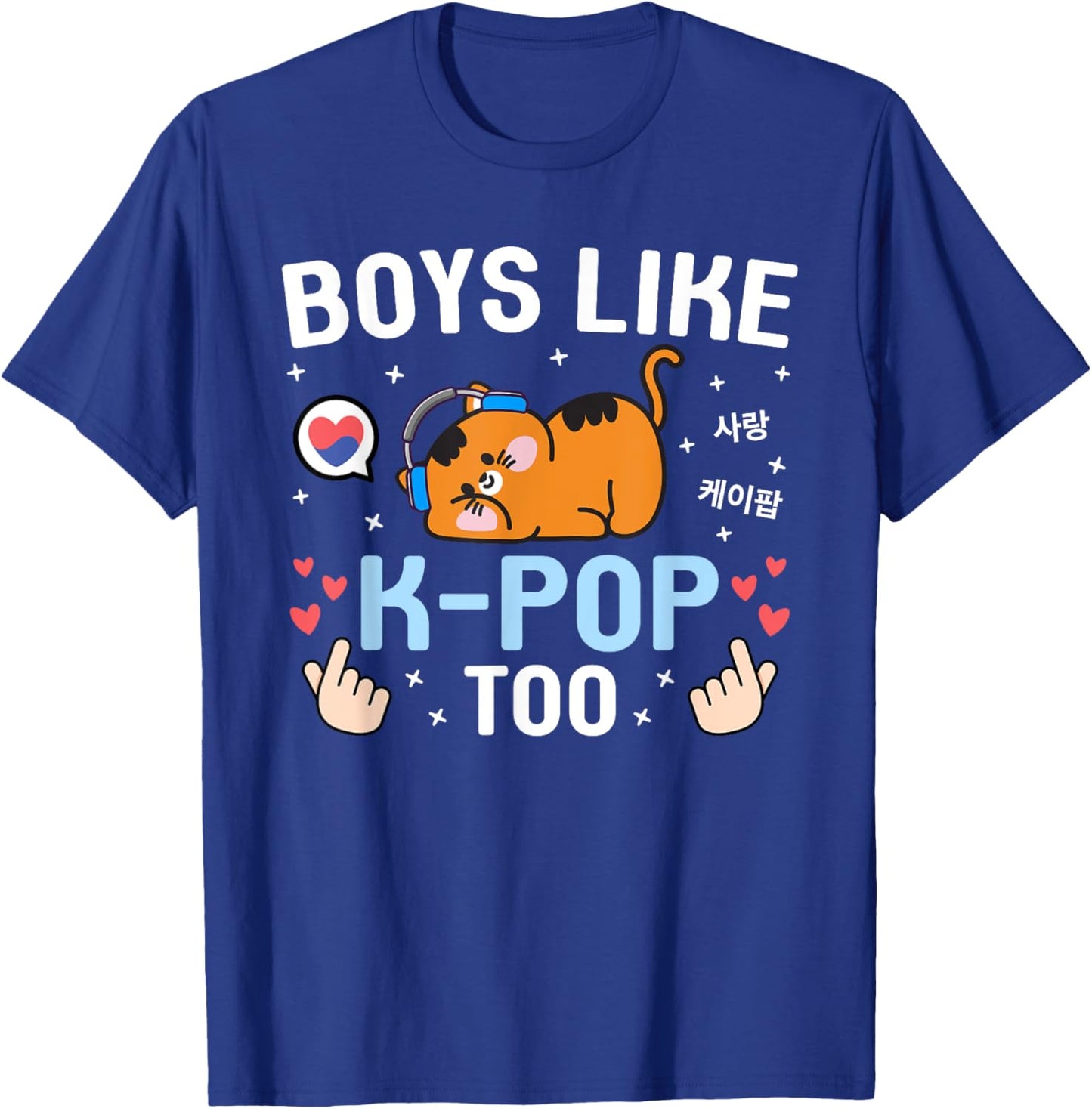 Boys Like K-Pop Too Cute Kawaii Cat Korean Music Kids K-Pop T-Shirt - T-Shirt | Royal