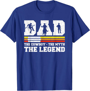 Dad The Cowboy The Myth The Legend Horse Dad Father's Day T-Shirt - T-Shirt | Royal